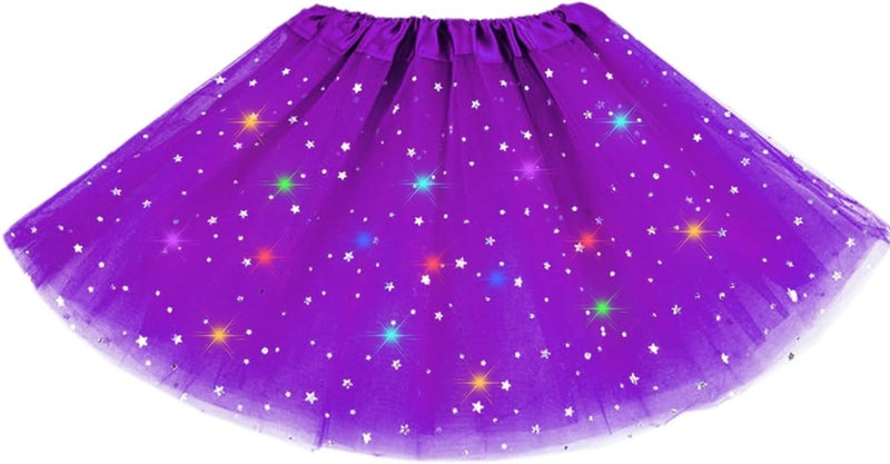 DMLBC Girls Star Sequins Tutu Tulle Skirt Princess Ballet Sparkle Tutu Dress for Toddler Kids 3-10Y Girls Birthday Costume - Image 1